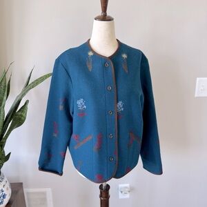 Pendleton Originals 100% Wool Embroidered Cardigan Jacket